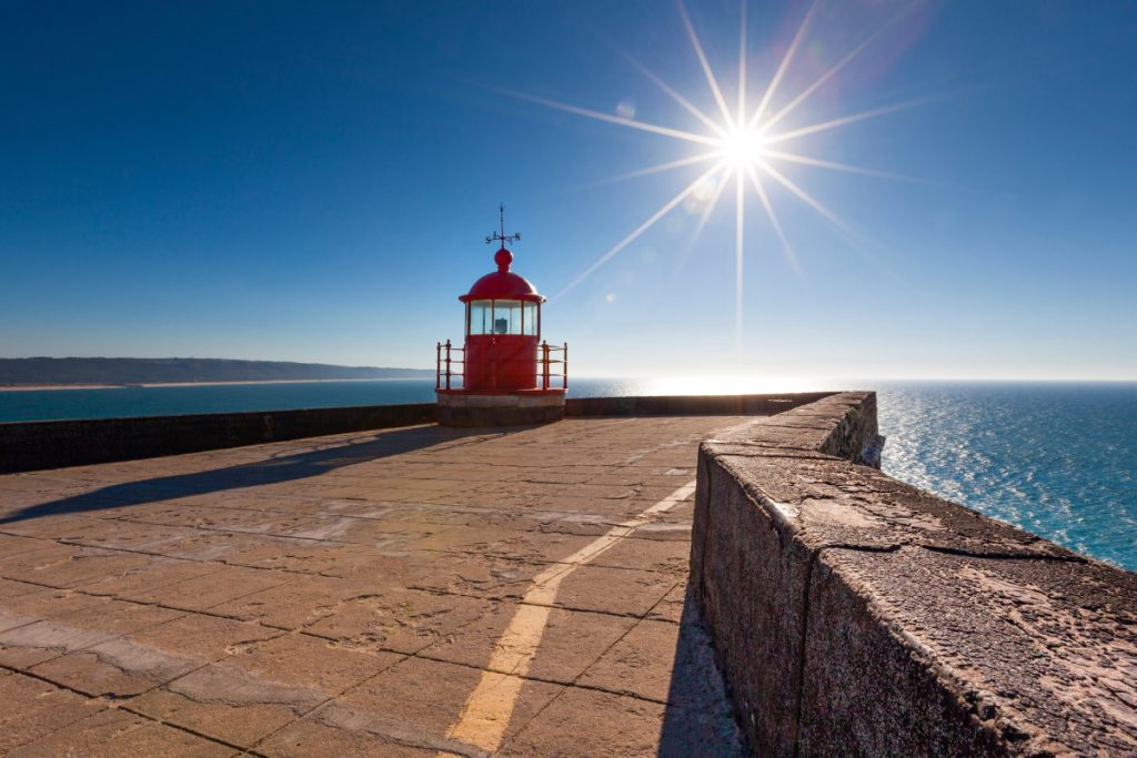 lighthouse Nazaré in Portugal